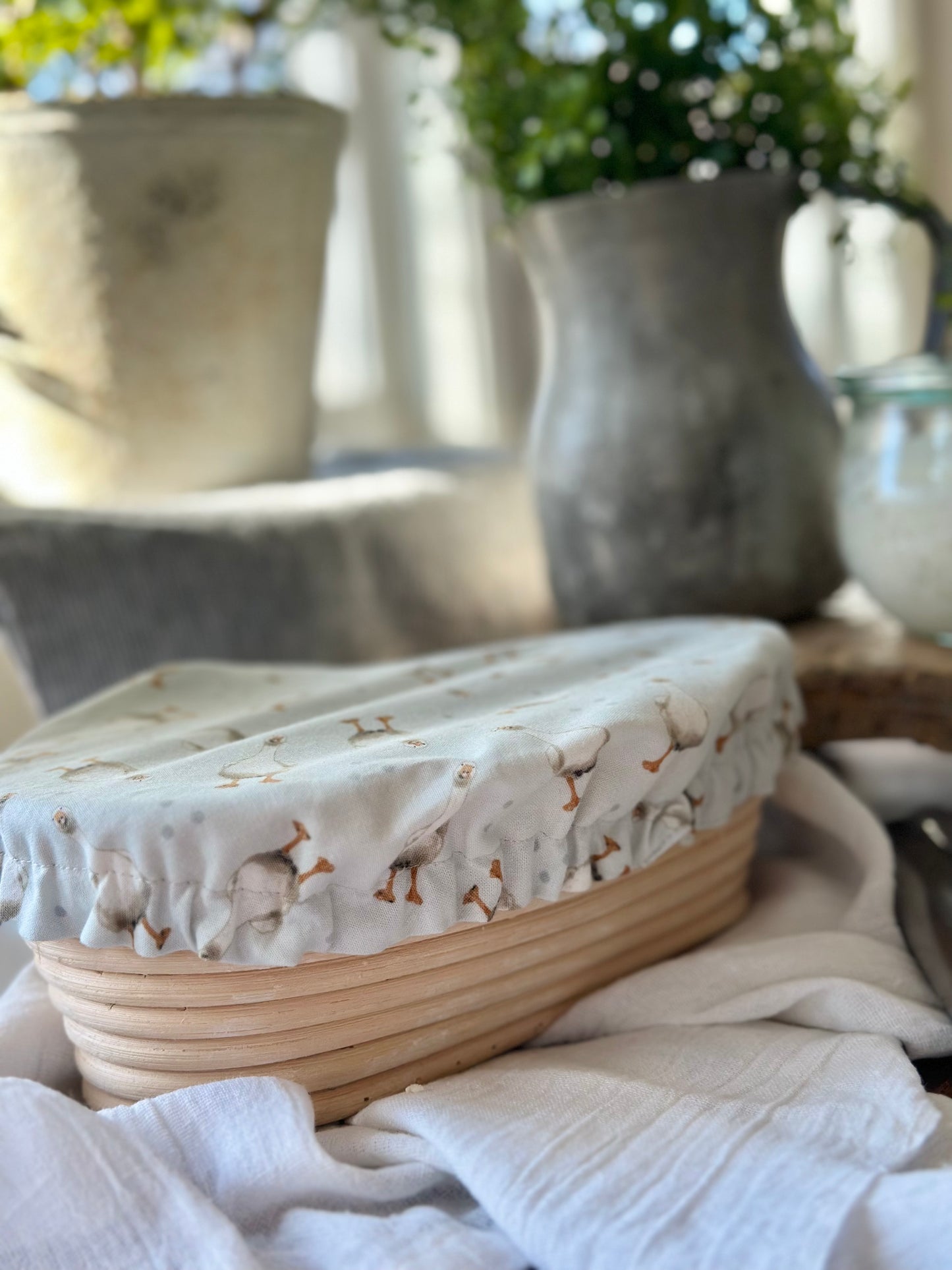 White Geese Bowl Cover