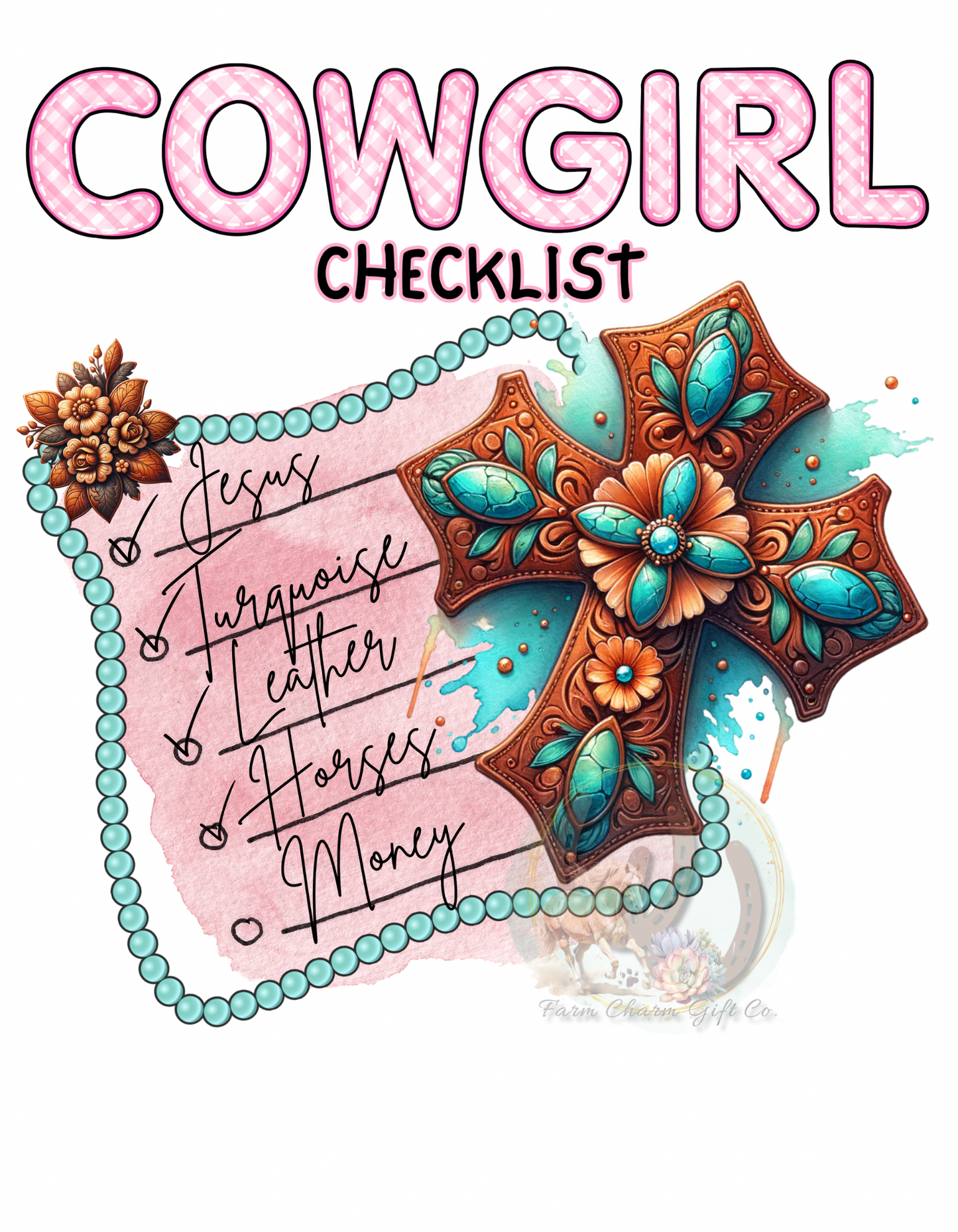 Cowgirl Checklist DTF Print