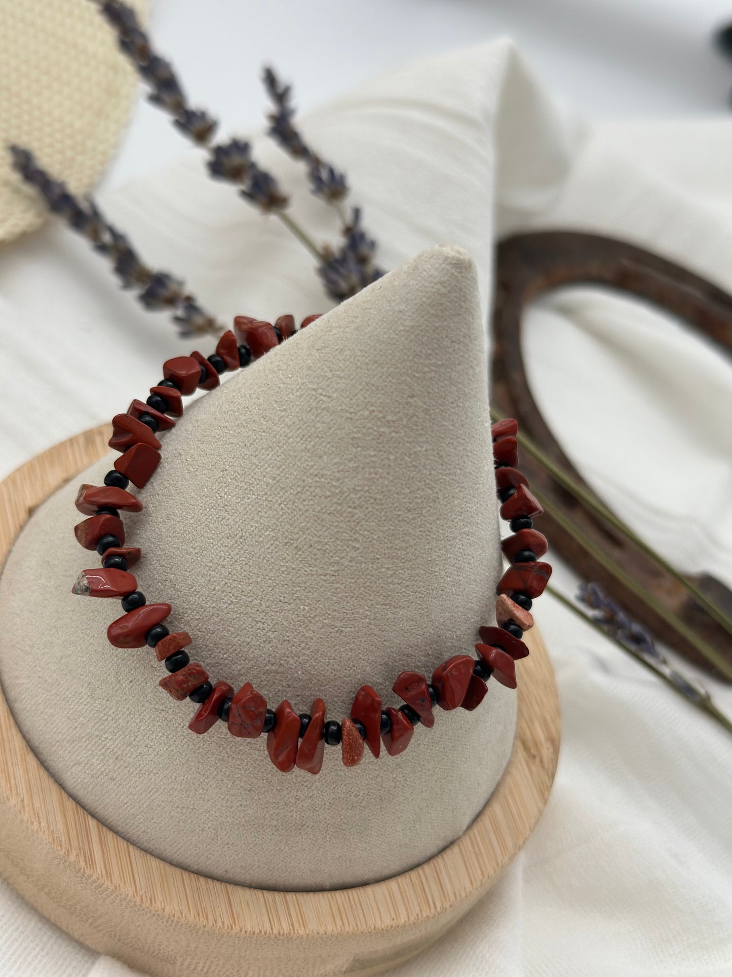 Red Jasper Stone Elastic Bracelet