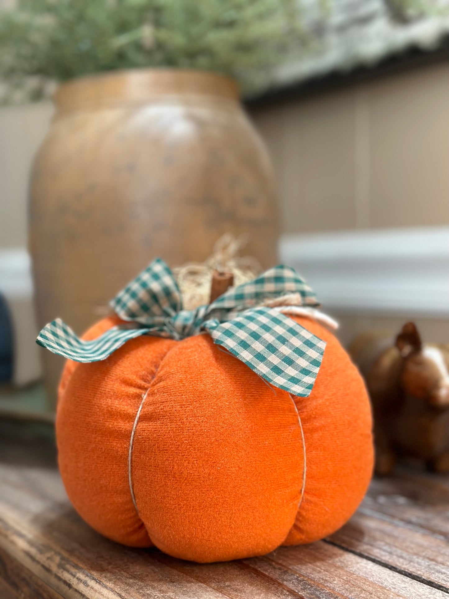 Medium Orange Plush Pumpkin