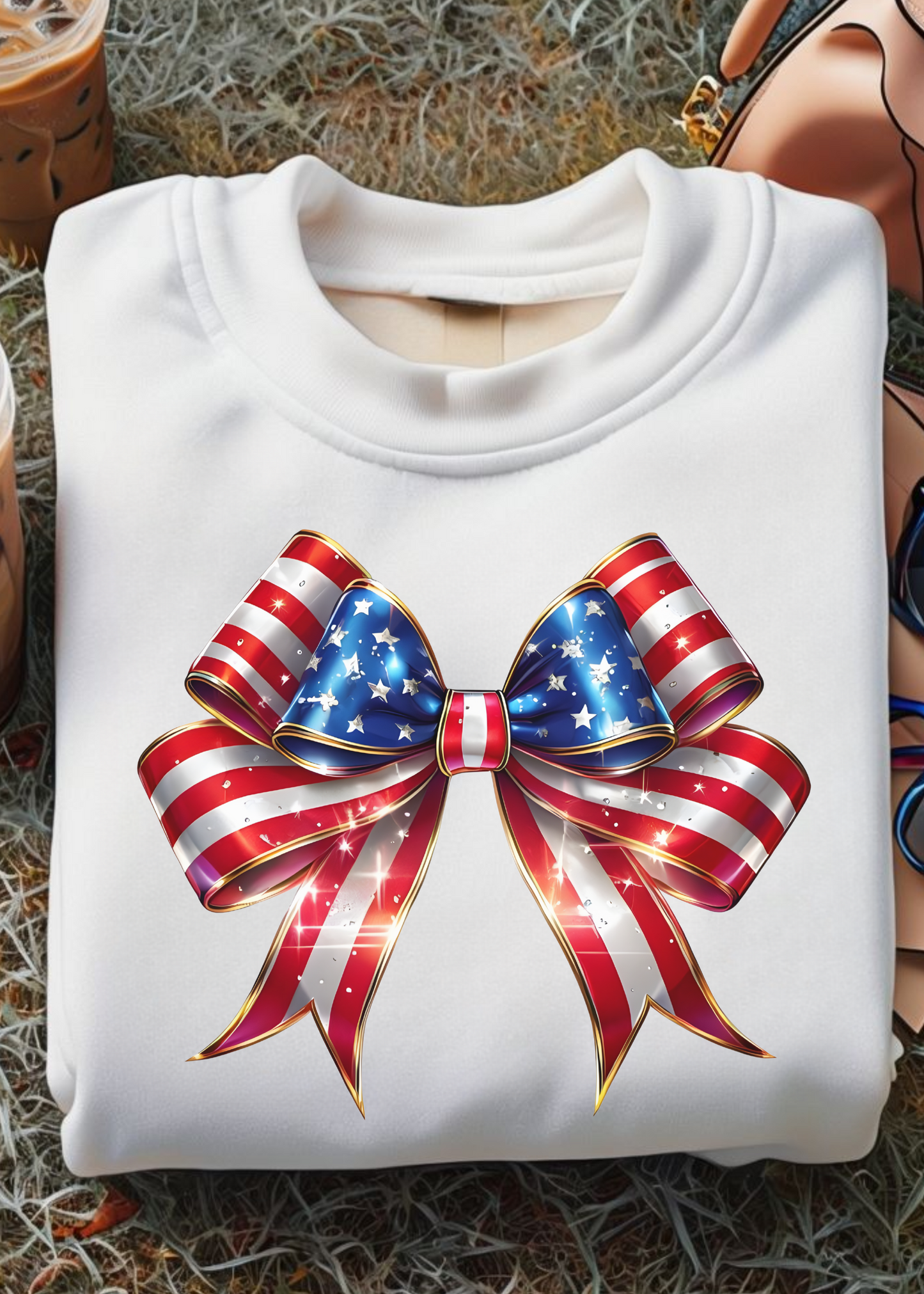 American Flag Bow #2 DTF Print
