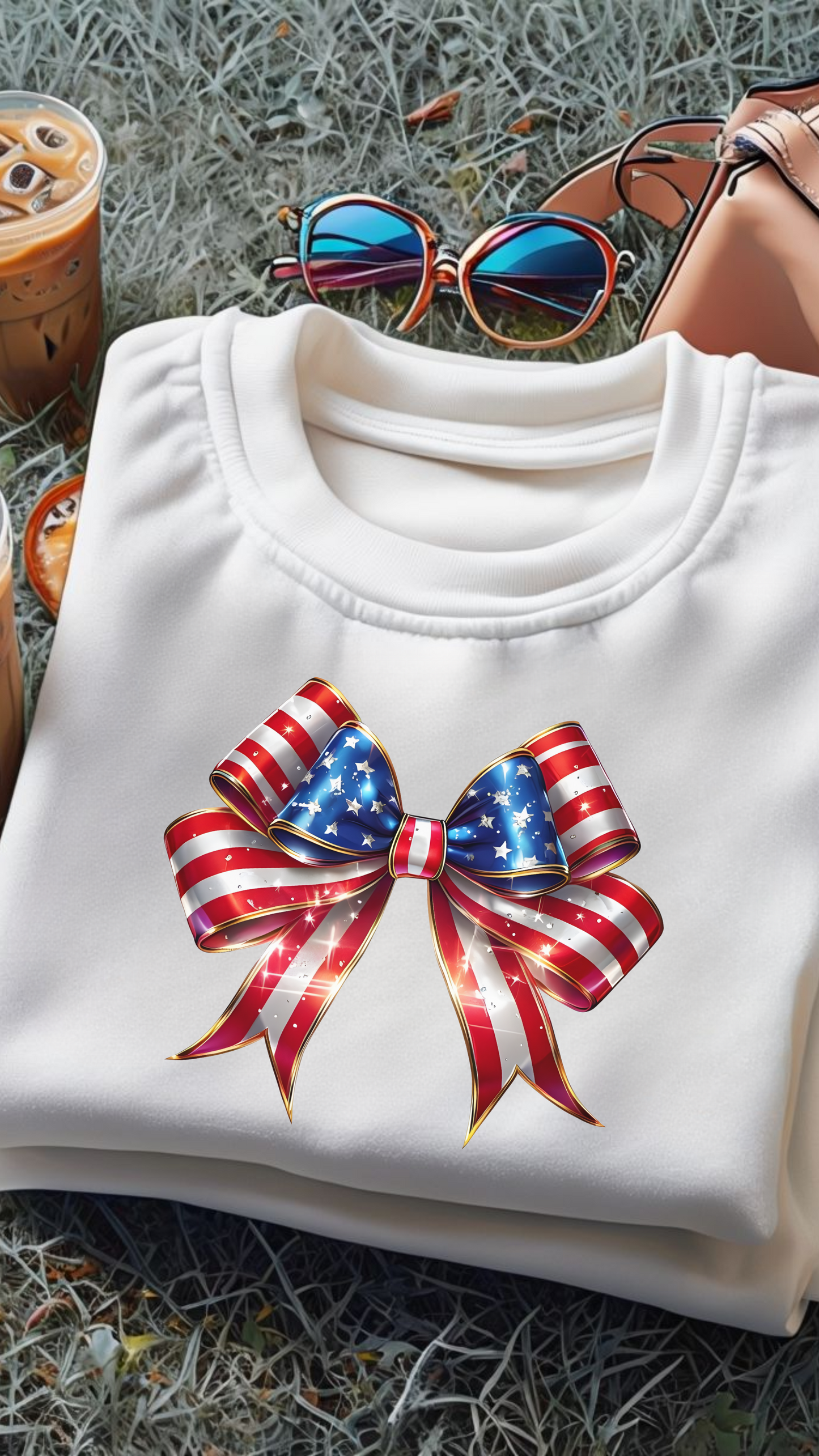 American Flag Bow #2 DTF Print