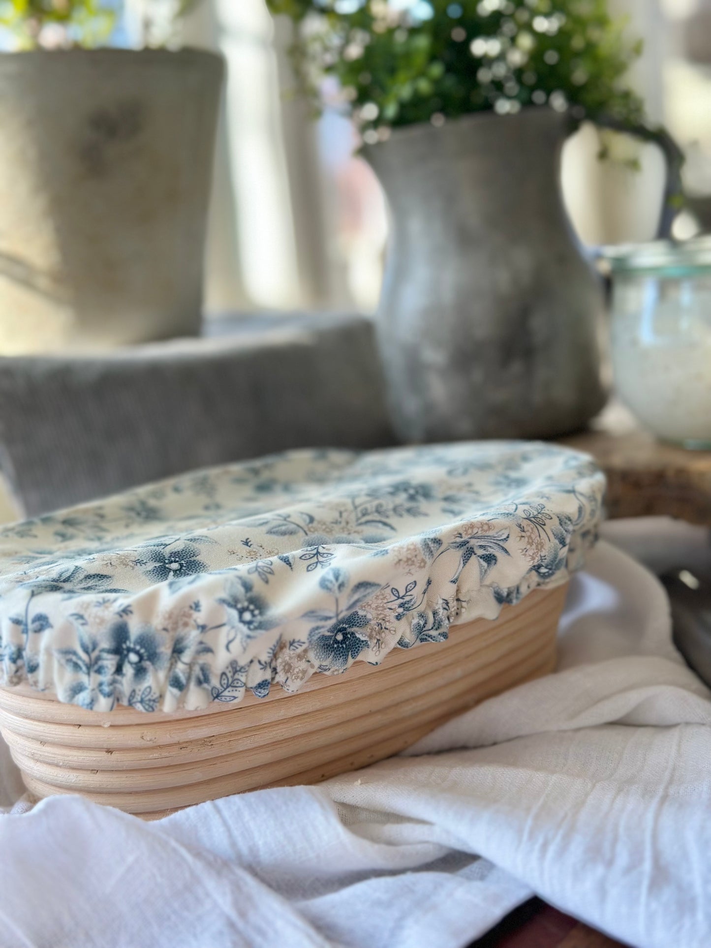 Blue Floral Bowl Cover