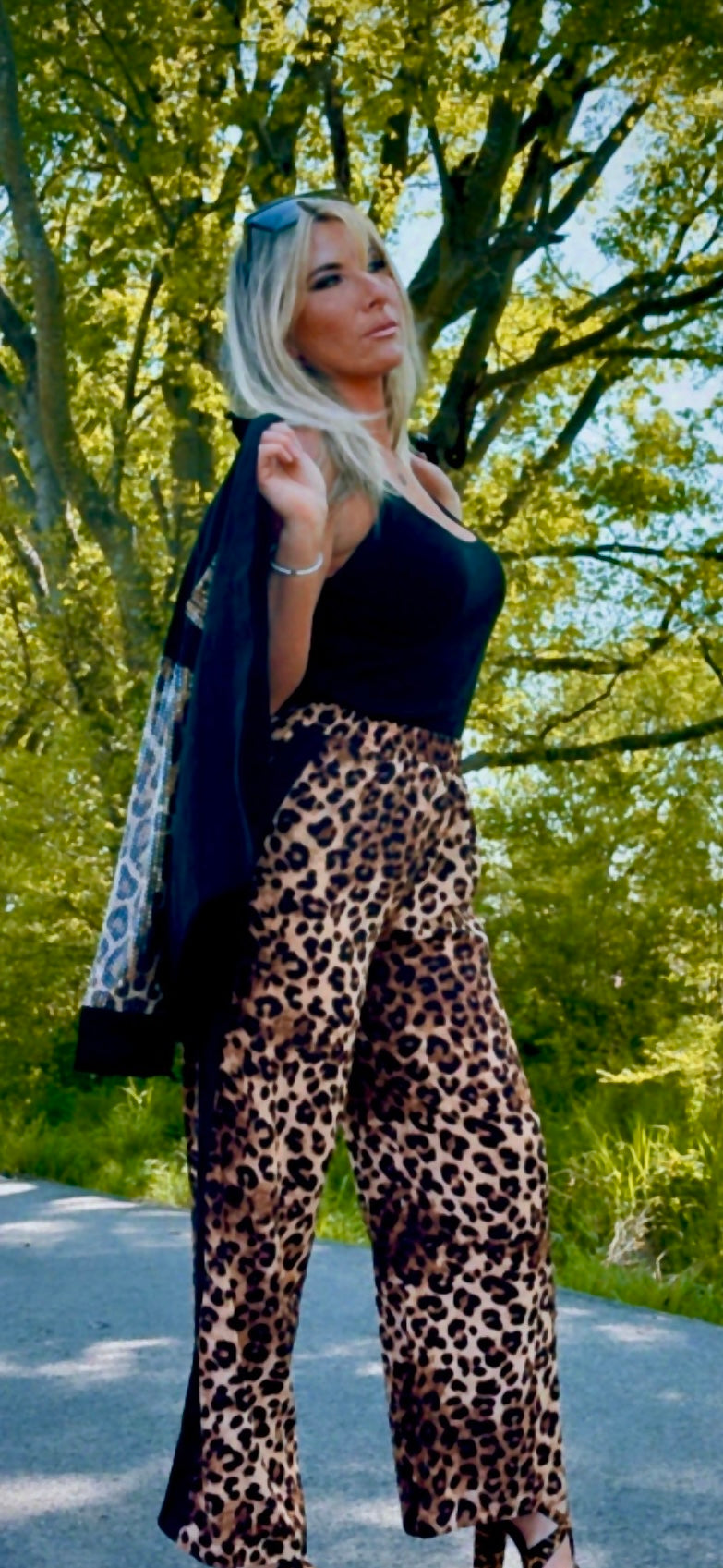 Leopard Sequin Denim Jacket