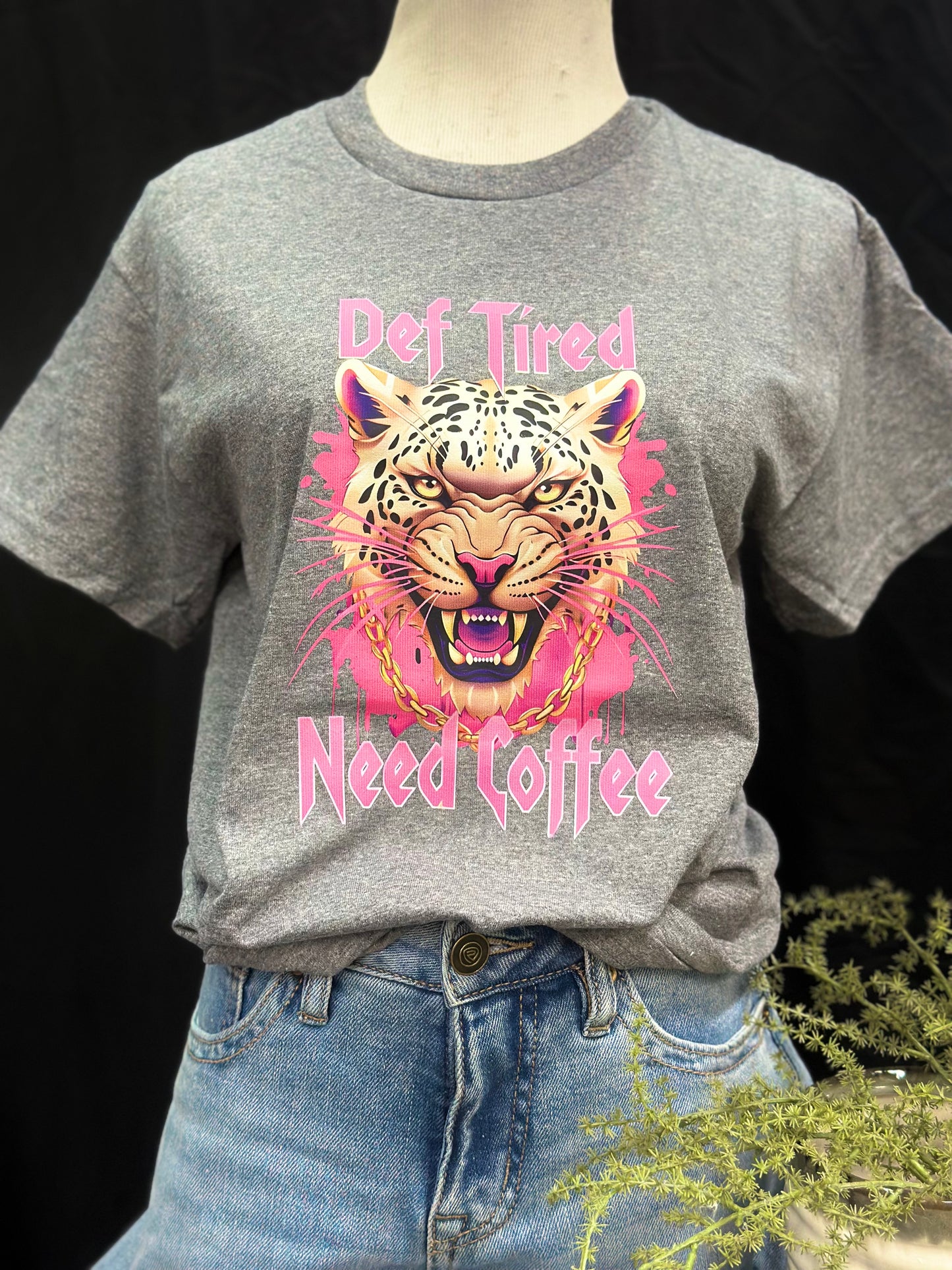 Def Tired Need Coffee Graphic T-Shirt