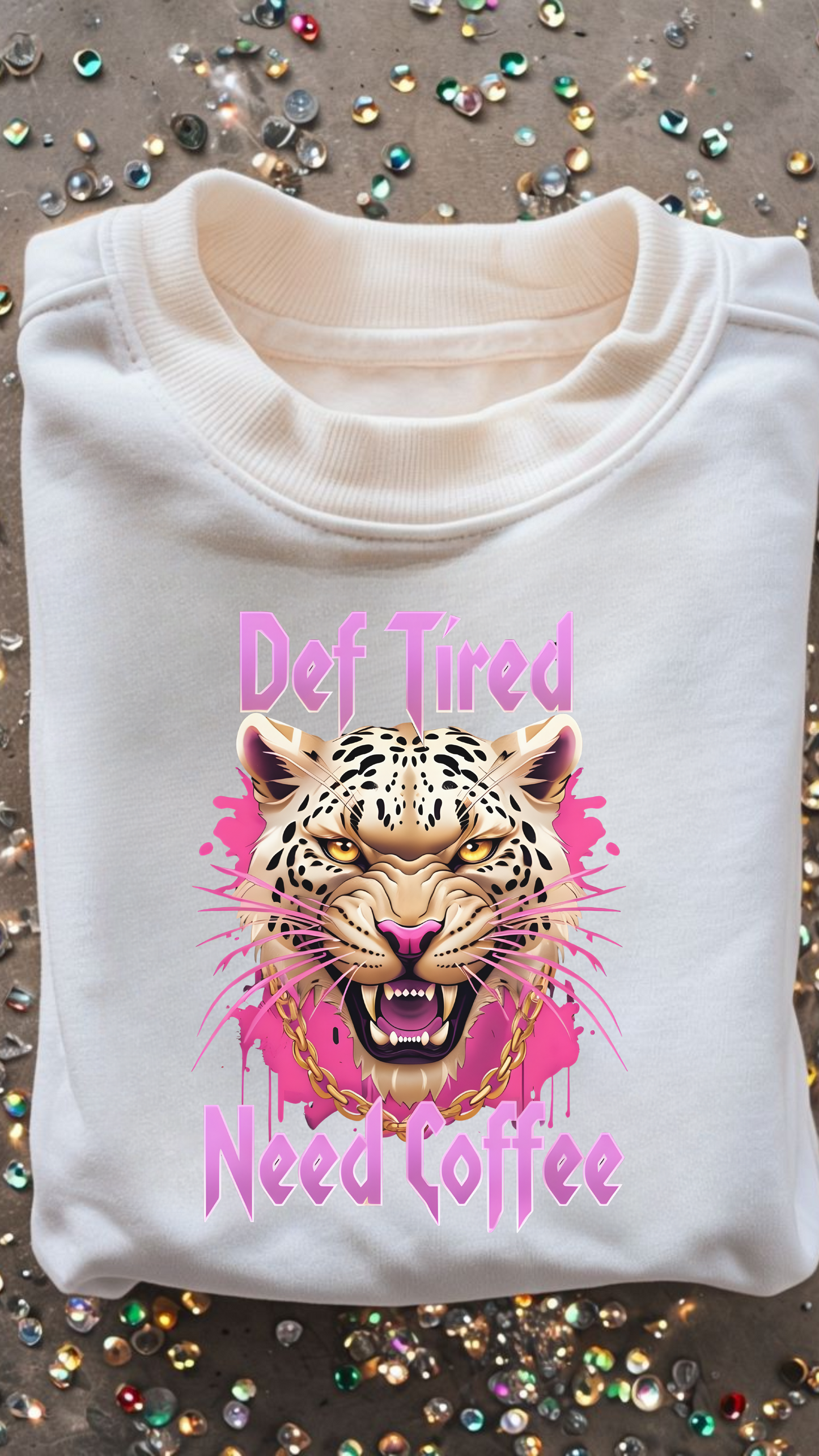 Def Tired Need Coffee DTF Print