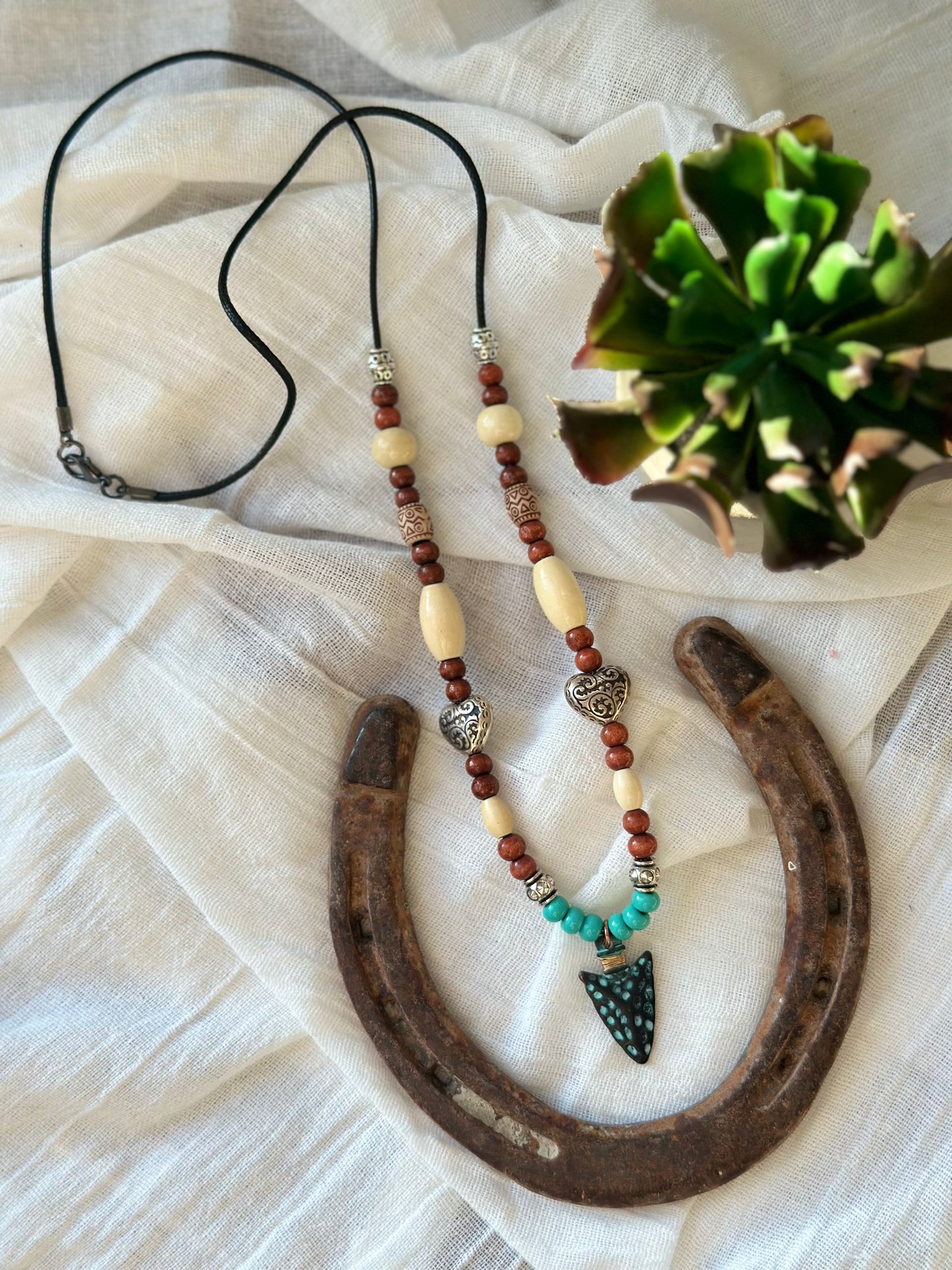 Beaded Arrow Pendant Necklace