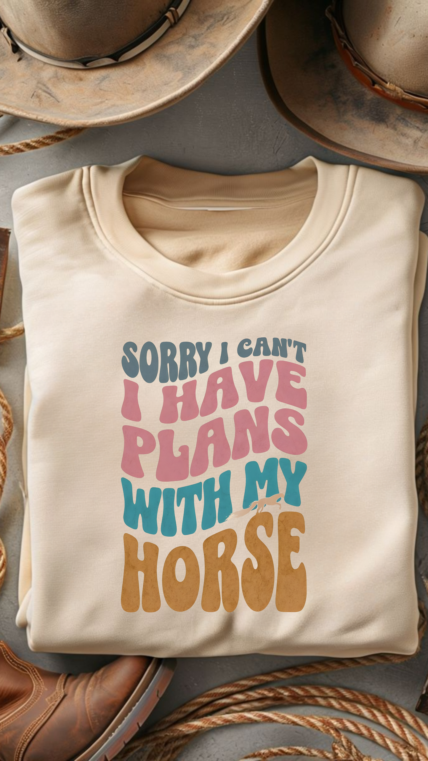 Sorry I Can't I Have Plans With My Horse DTF Print