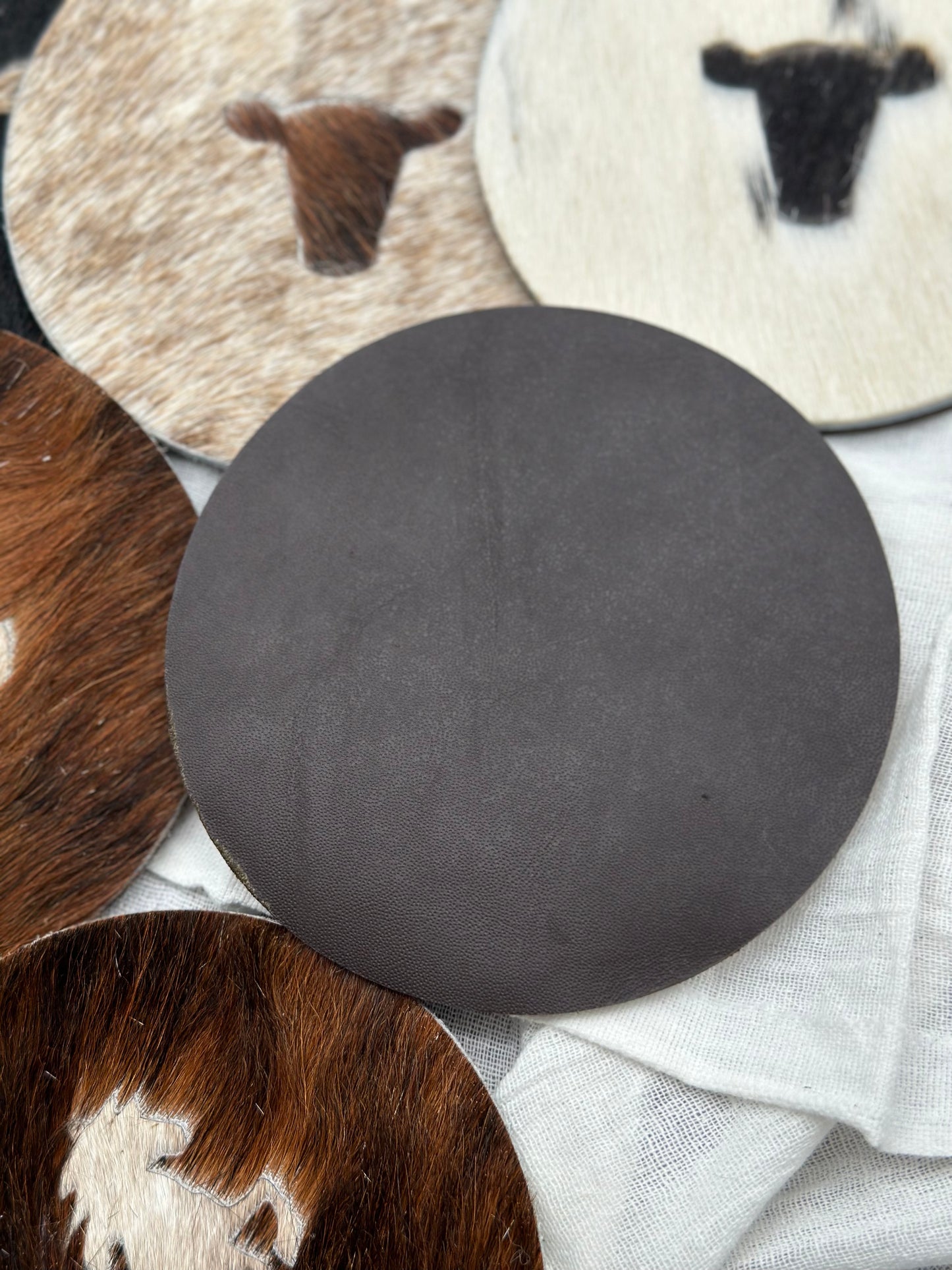 Large Cowhide Coaster