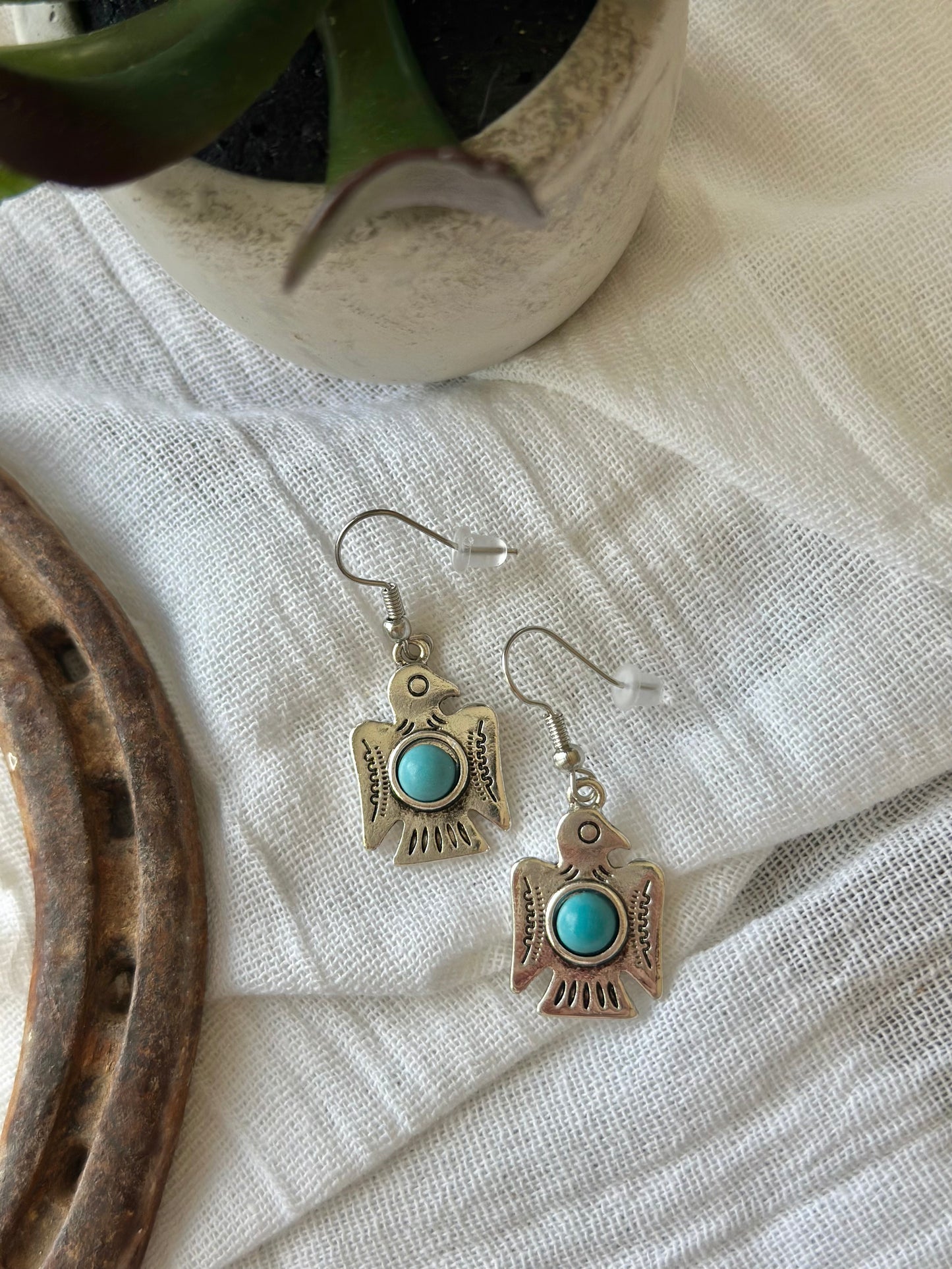 Southwestern Bird Charm Earrings