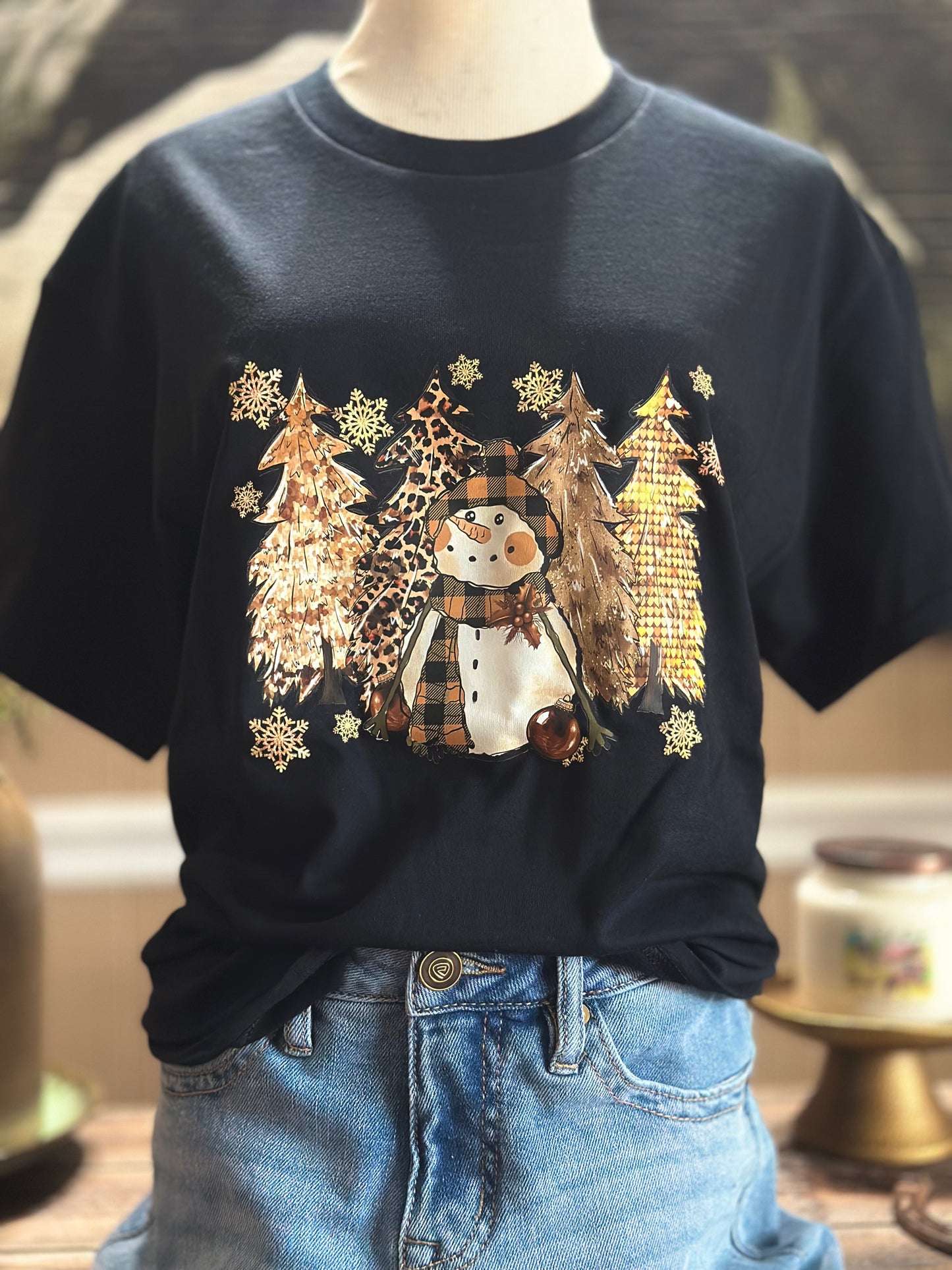 Snowman In Awe Graphic T-Shirt