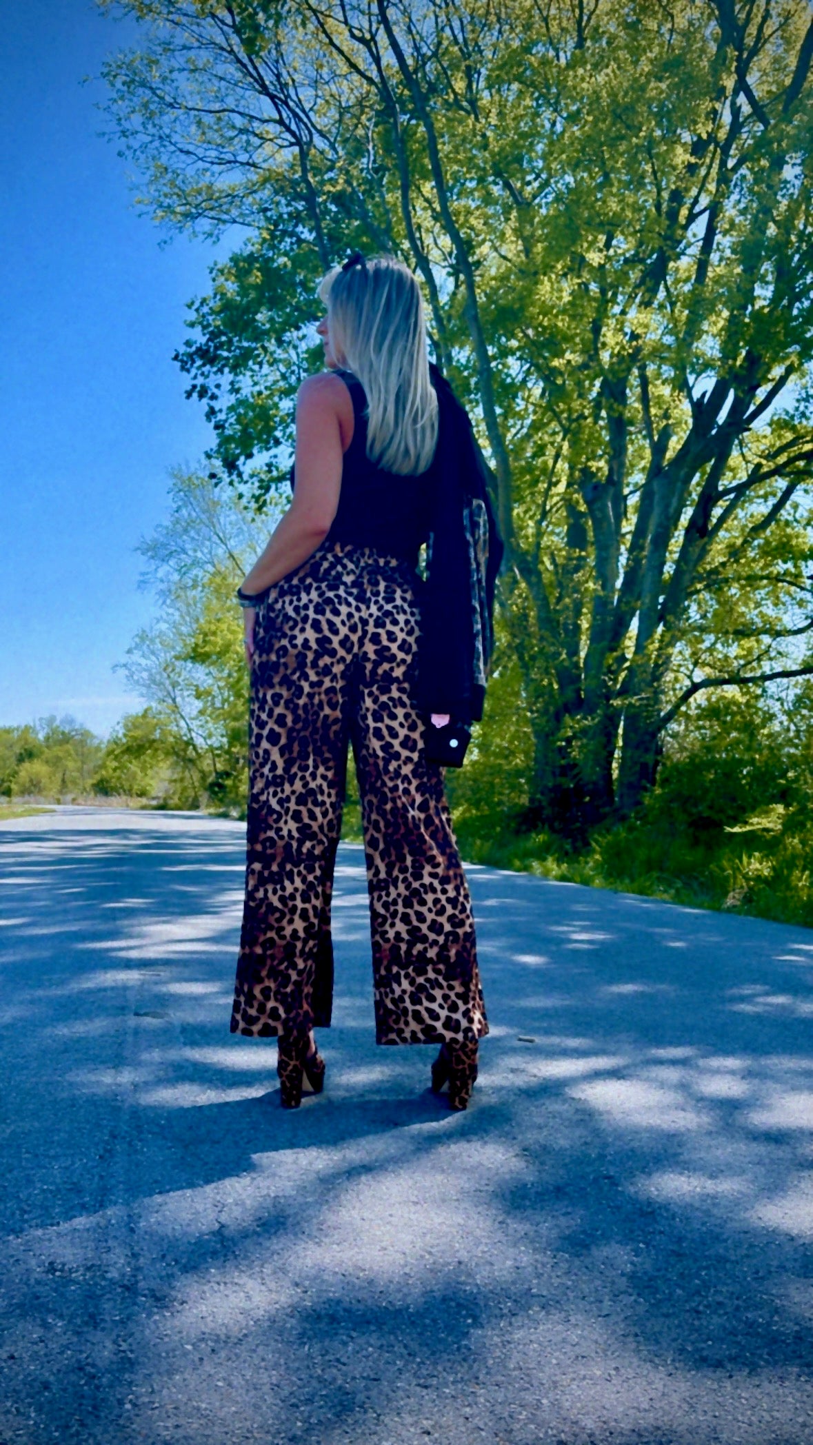 Wide Leg Leopard Pants