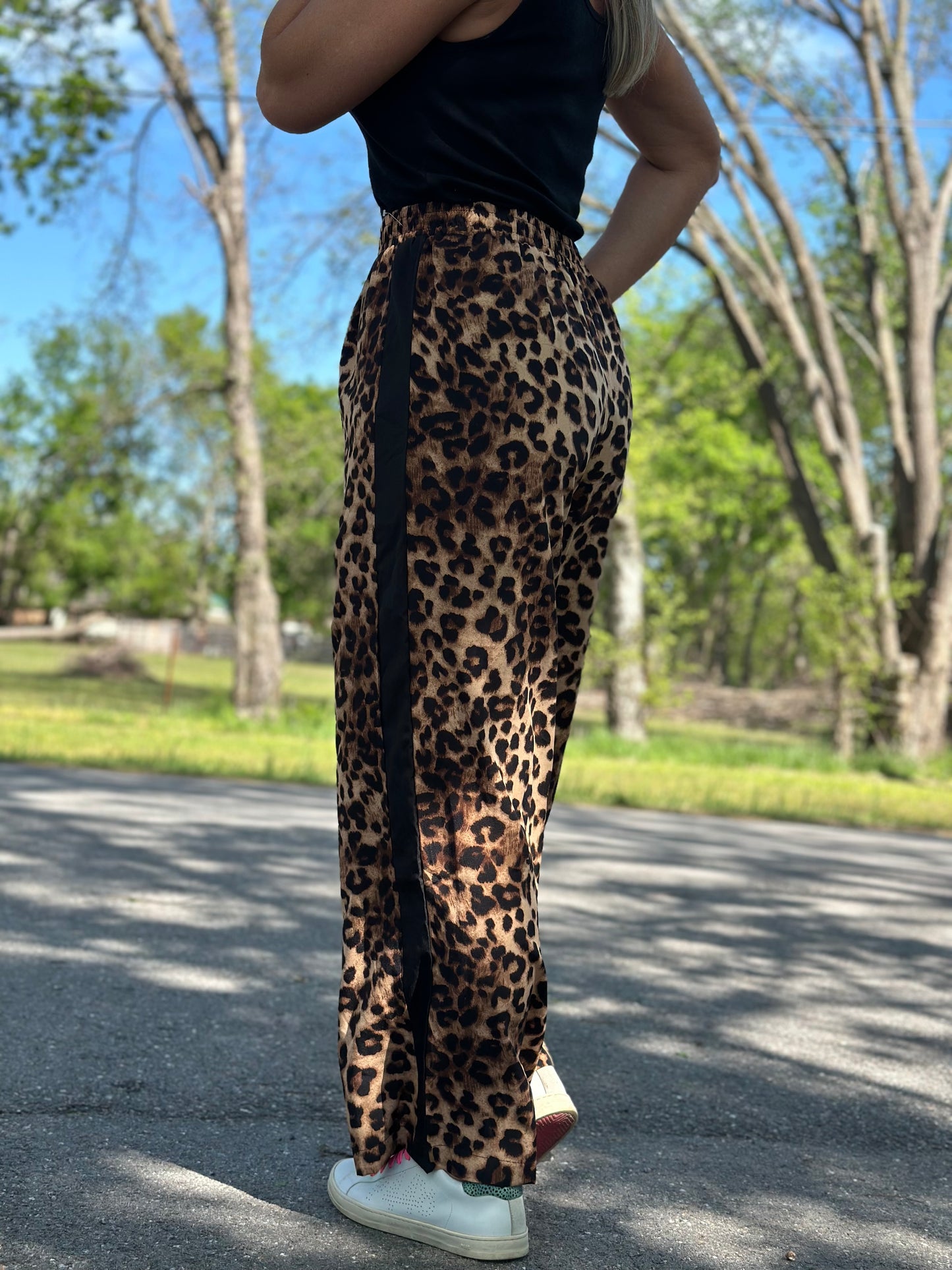 Wide Leg Leopard Pants