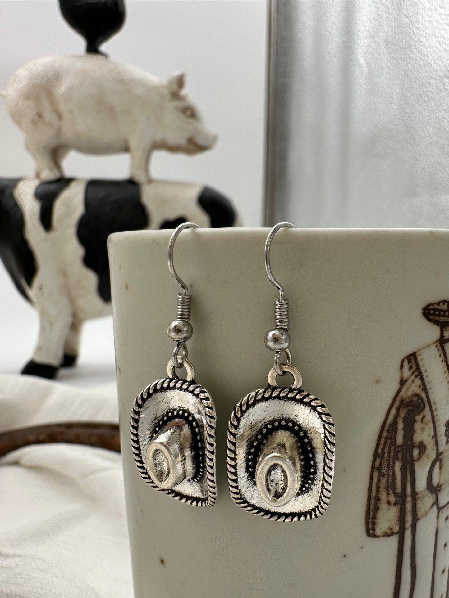 Cowboy Hat Charm Earrings