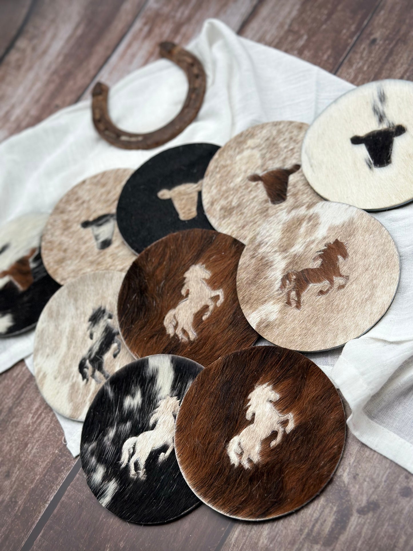 Large Cowhide Coaster