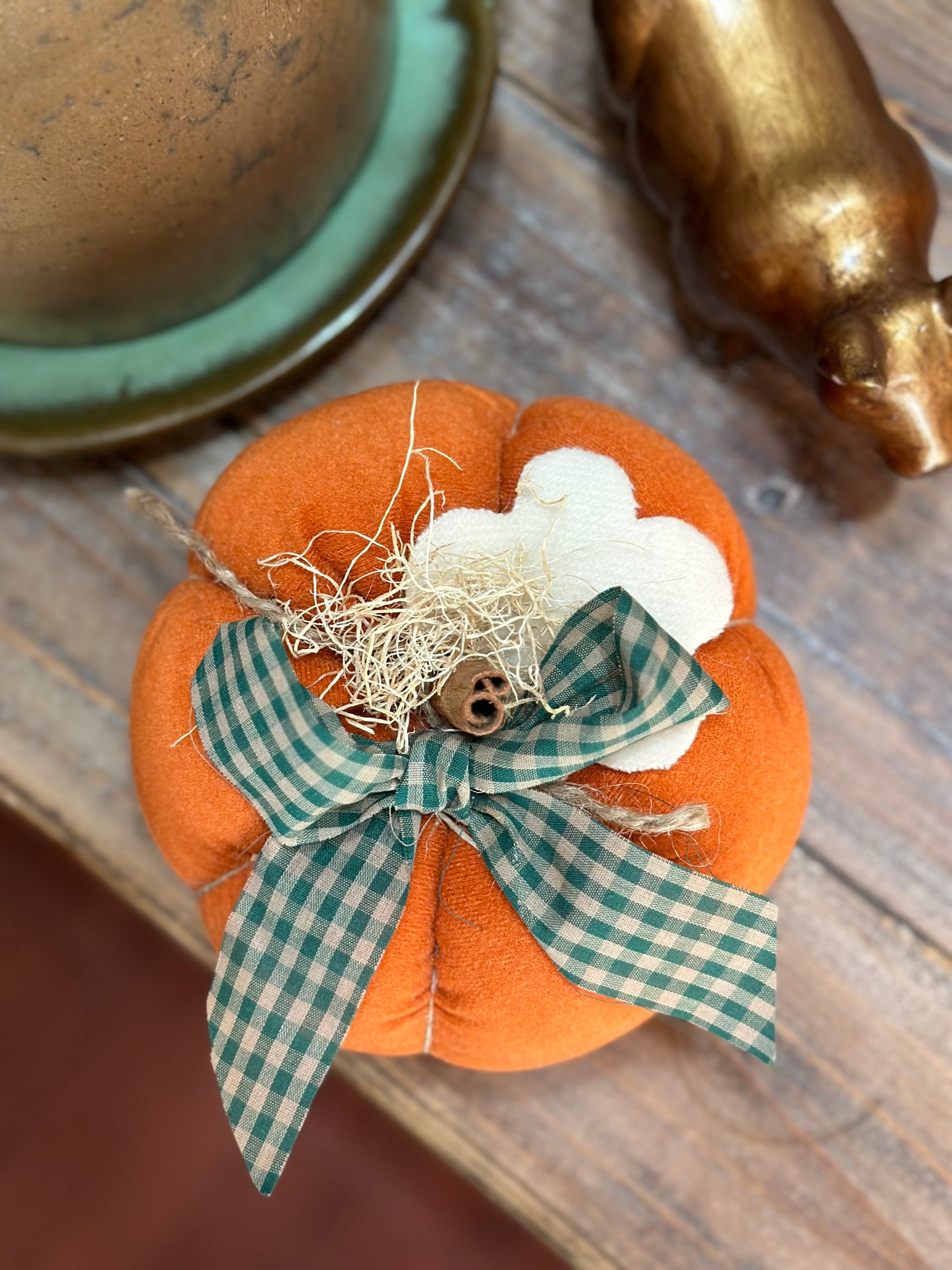 Medium Orange Plush Pumpkin