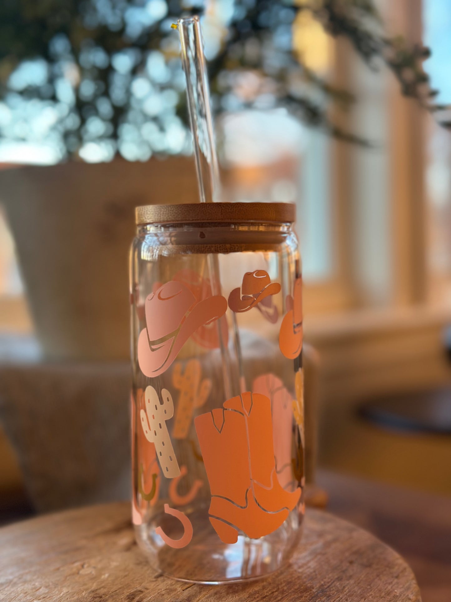 Cowgirl Up Glass Cup