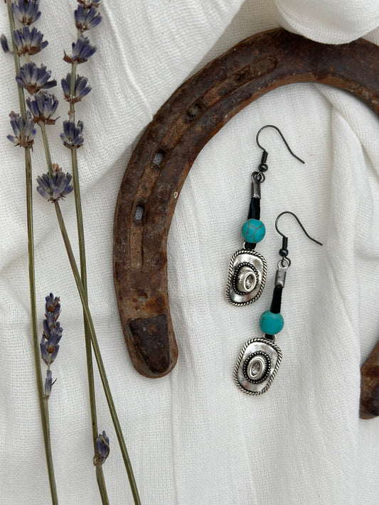 Cowboy Hat With Leather Charm Earrings