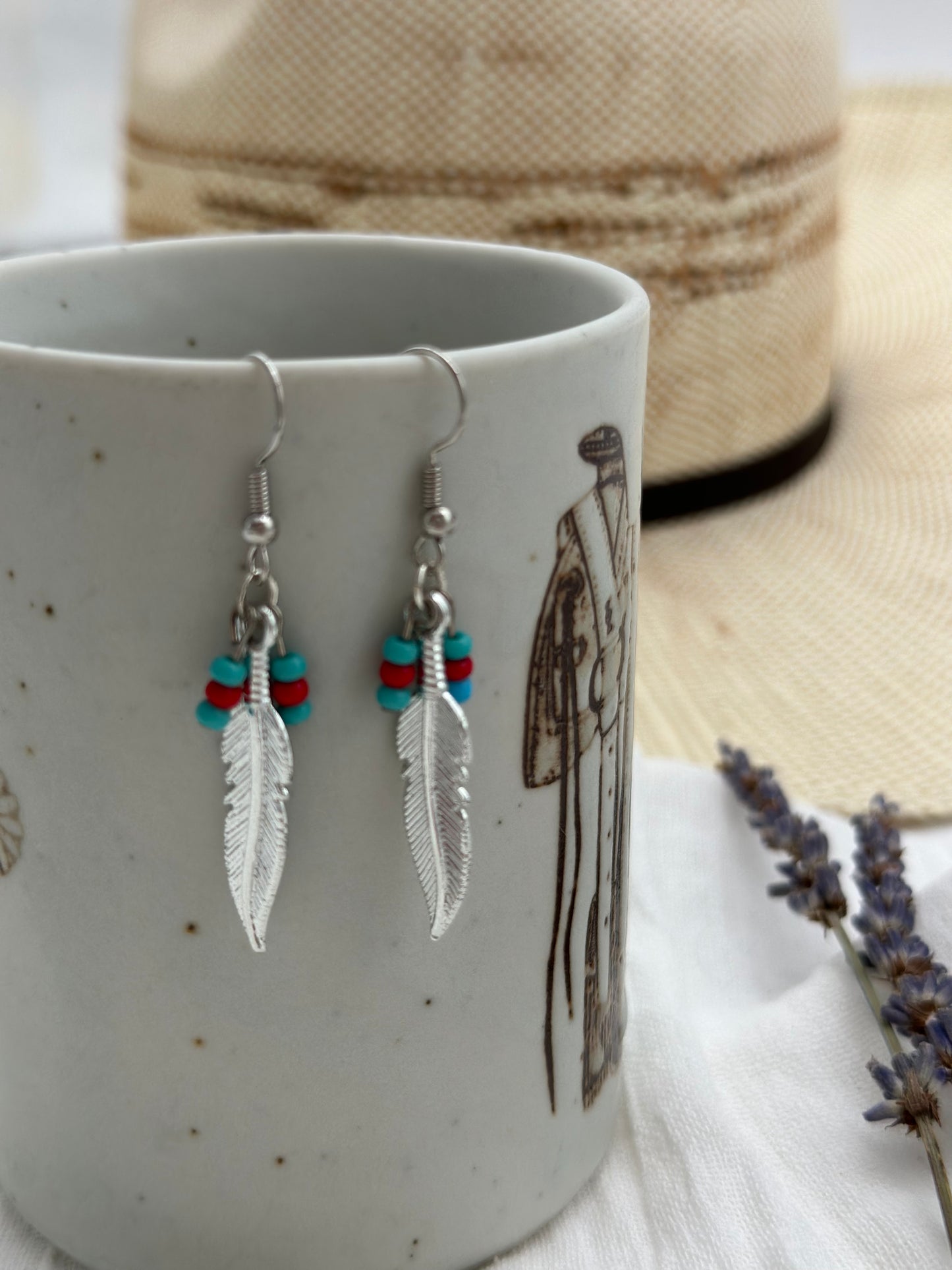 Feather Charm Earrings