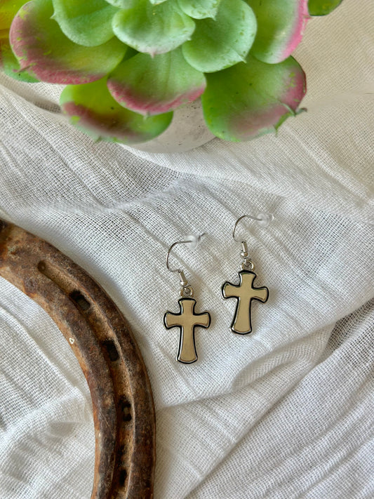 Solid Cross Charm Earrings