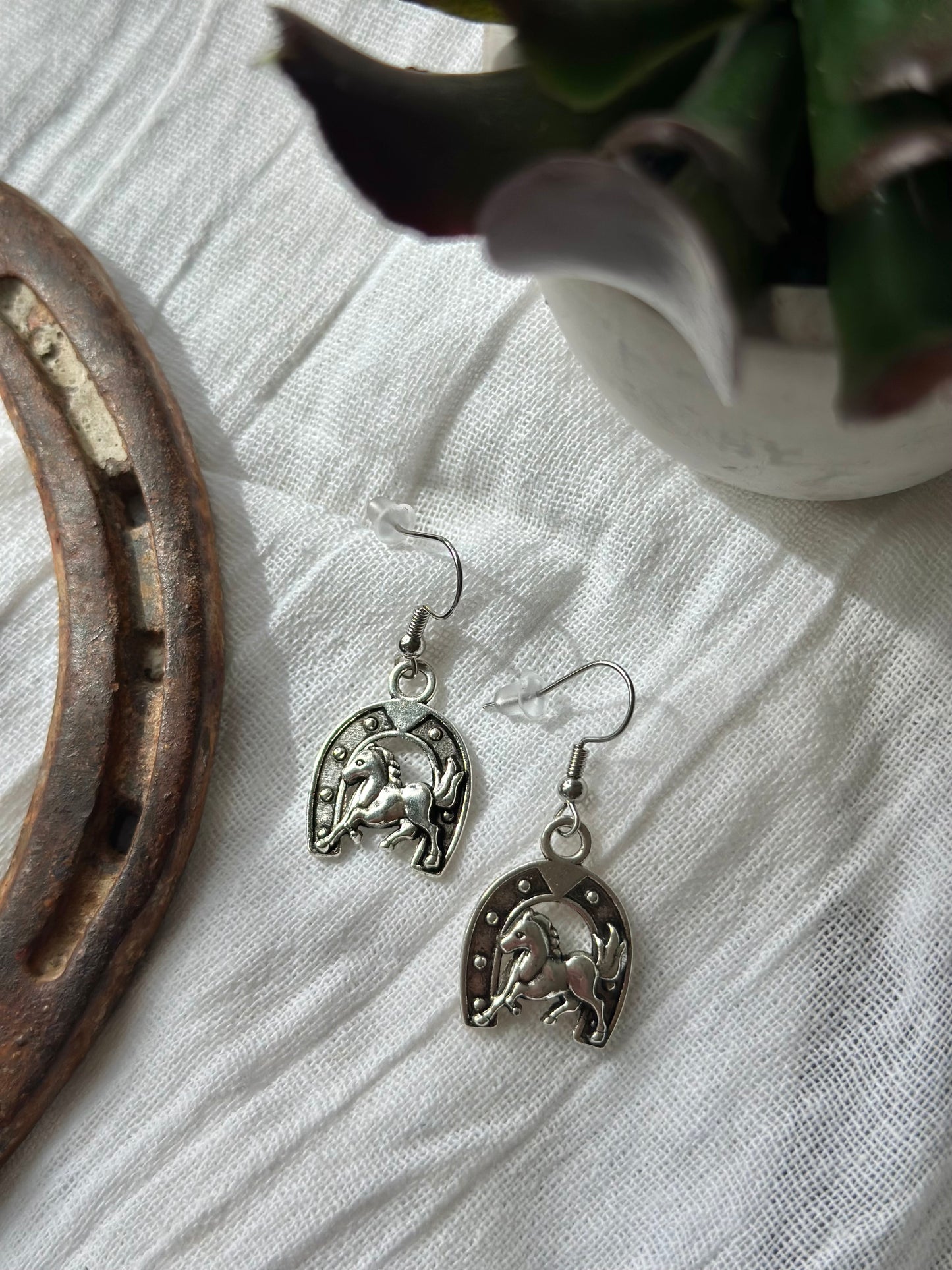 Horseshoes & Ponies Charm Earrings