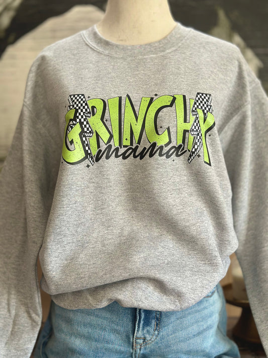 Grinchy Mama Grey Sweatshirt