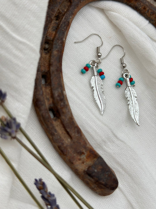 Feather Charm Earrings