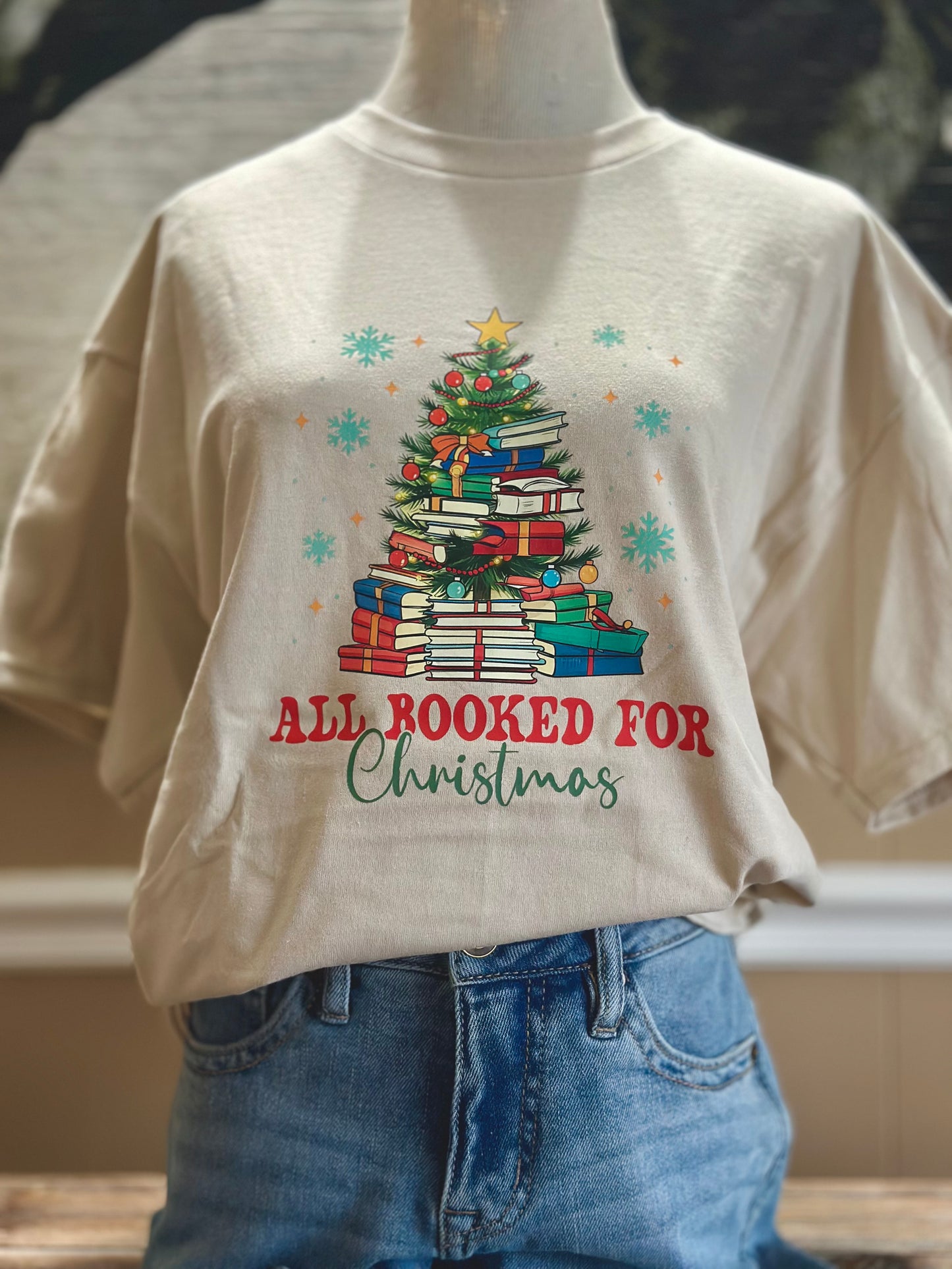 All Booked For Christmas Graphic T-Shirt