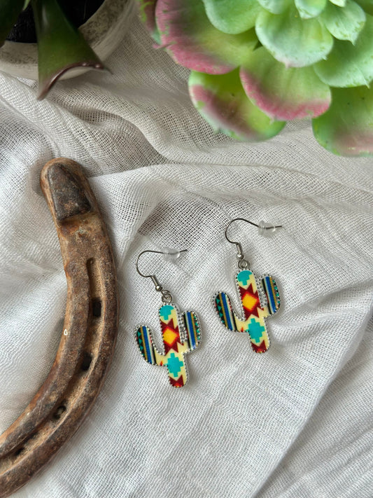 Southwestern Cactus Charm Earrings