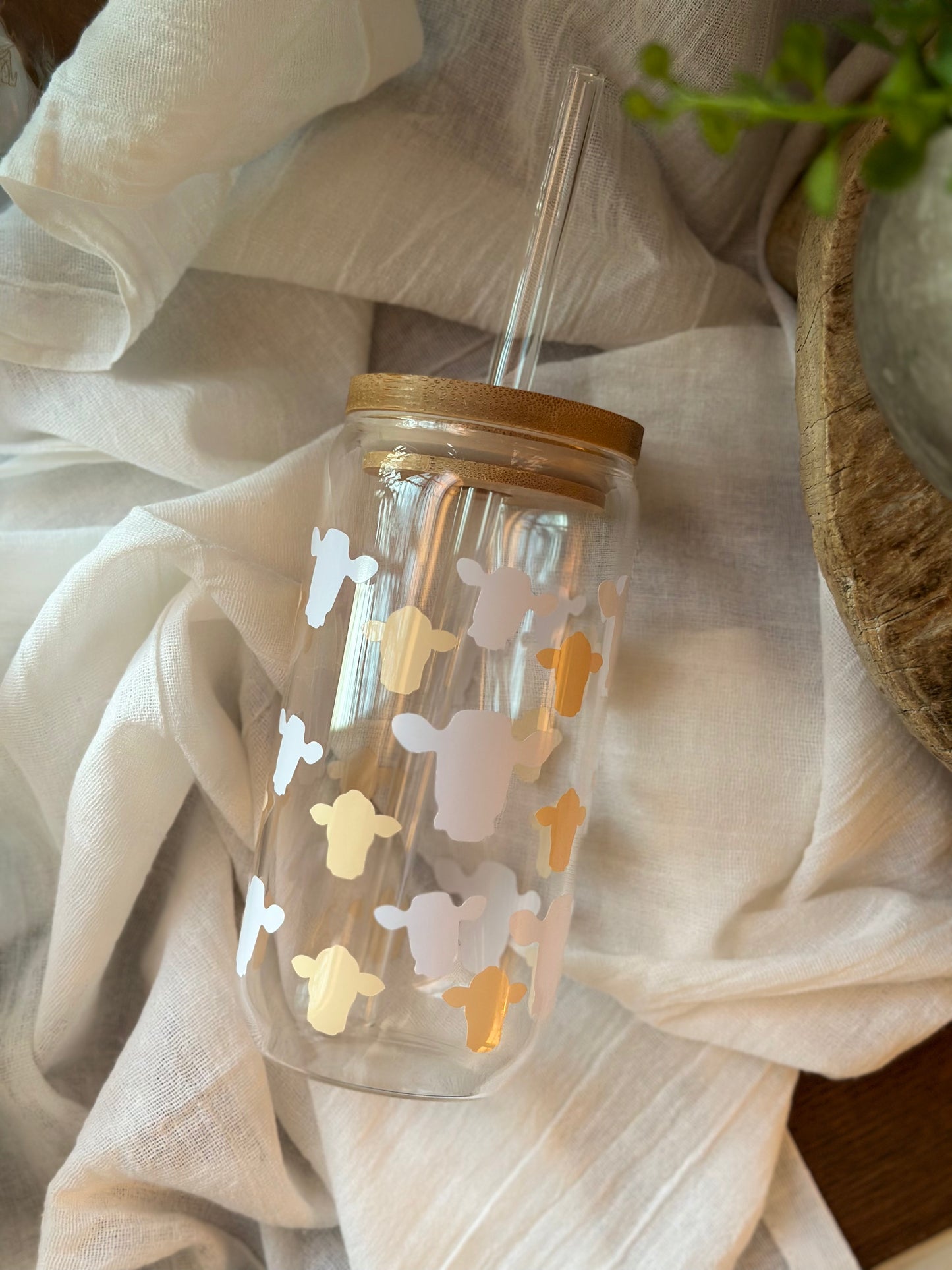 Crazy For Cows Glass Cup