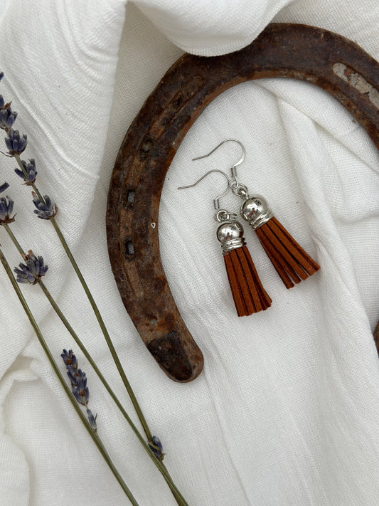 Faux Leather Tassel Earrings