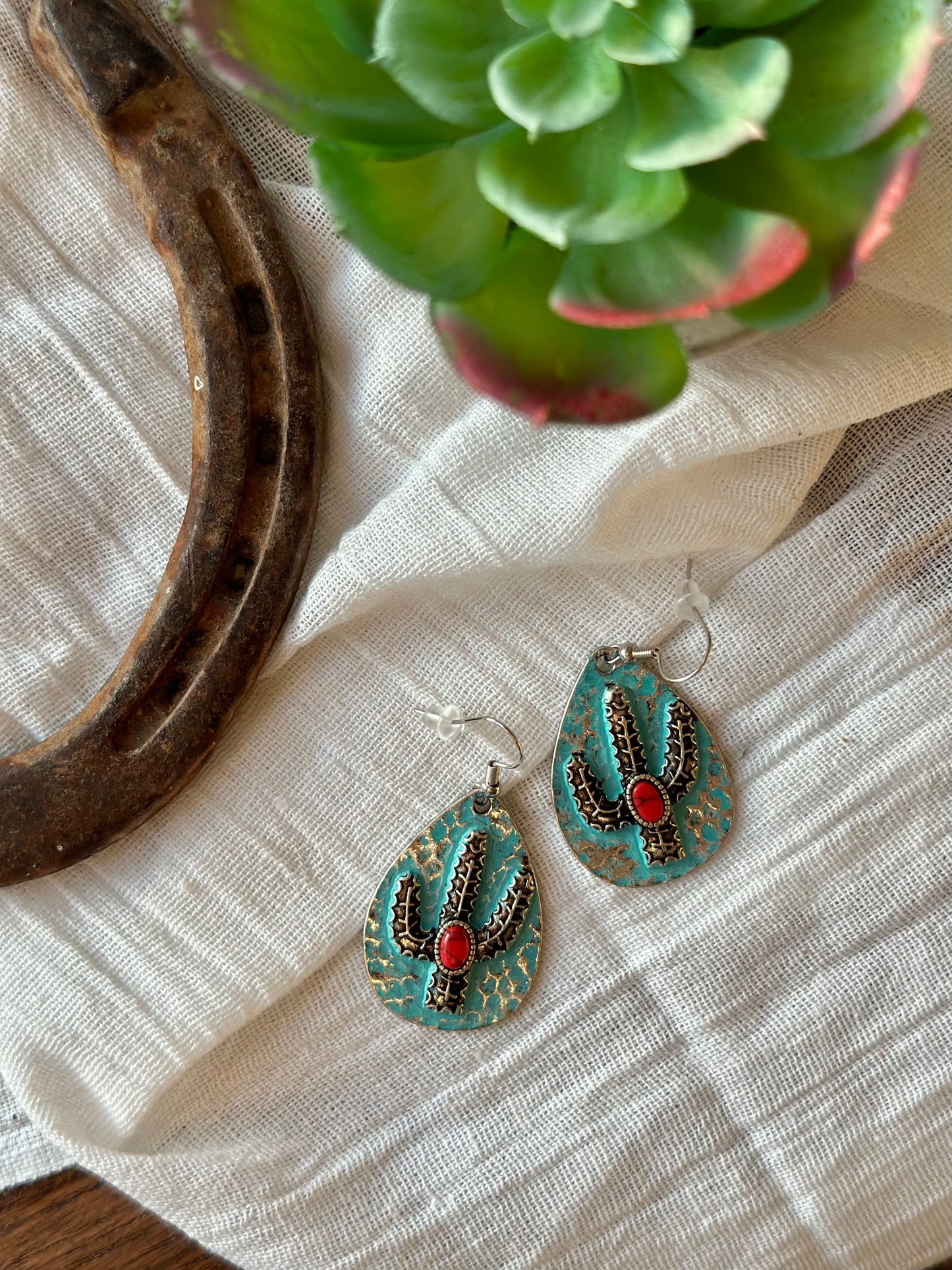 Cactus Pendant Earrings