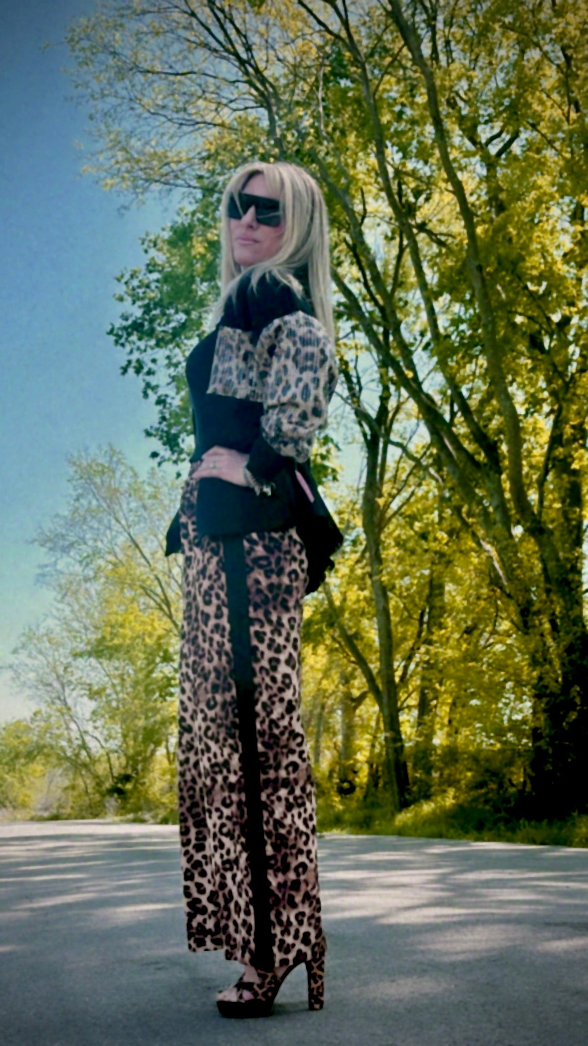 Wide Leg Leopard Pants