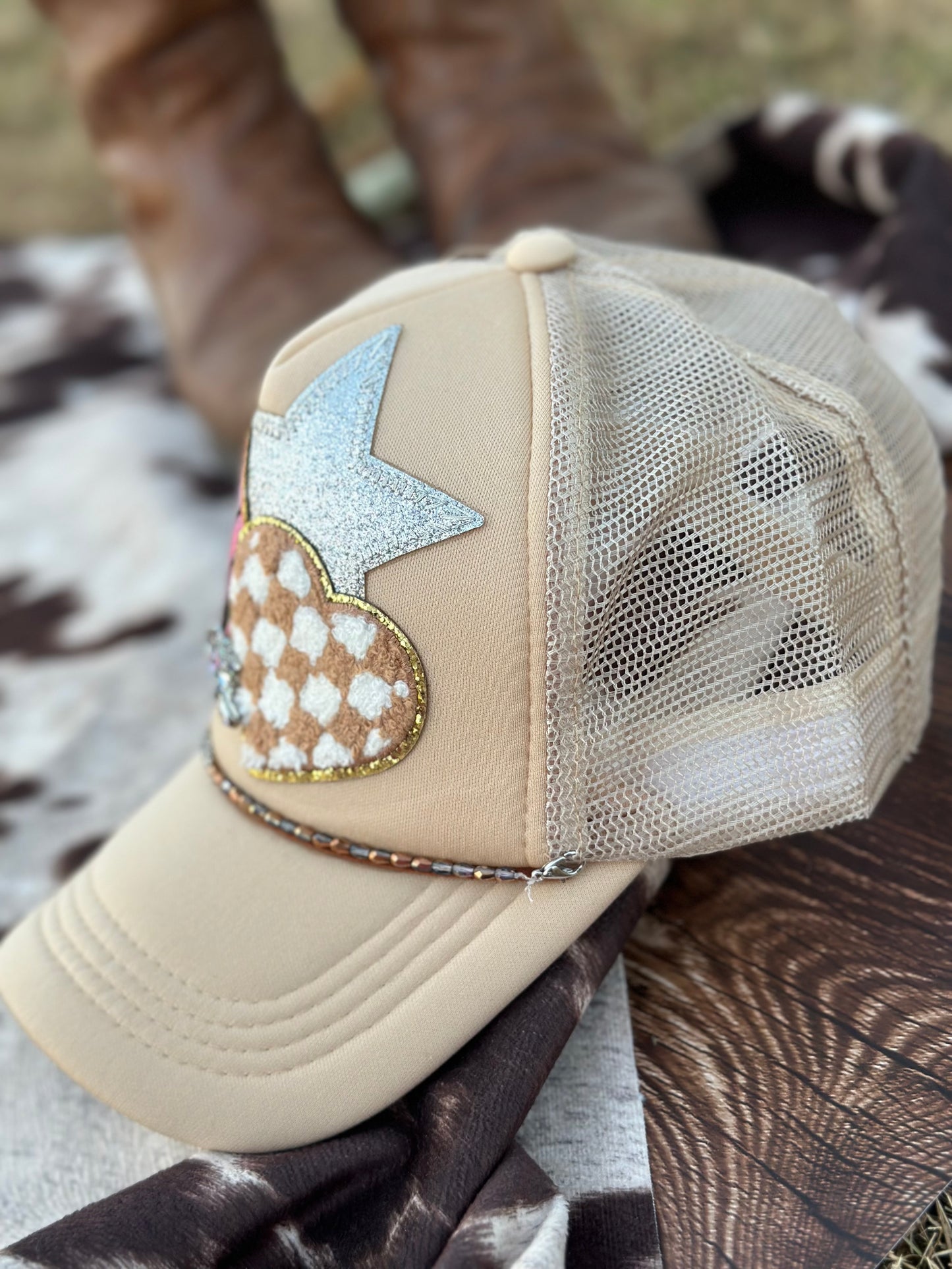 “Nashville Love” Tan Trucker Hat - Adult Size