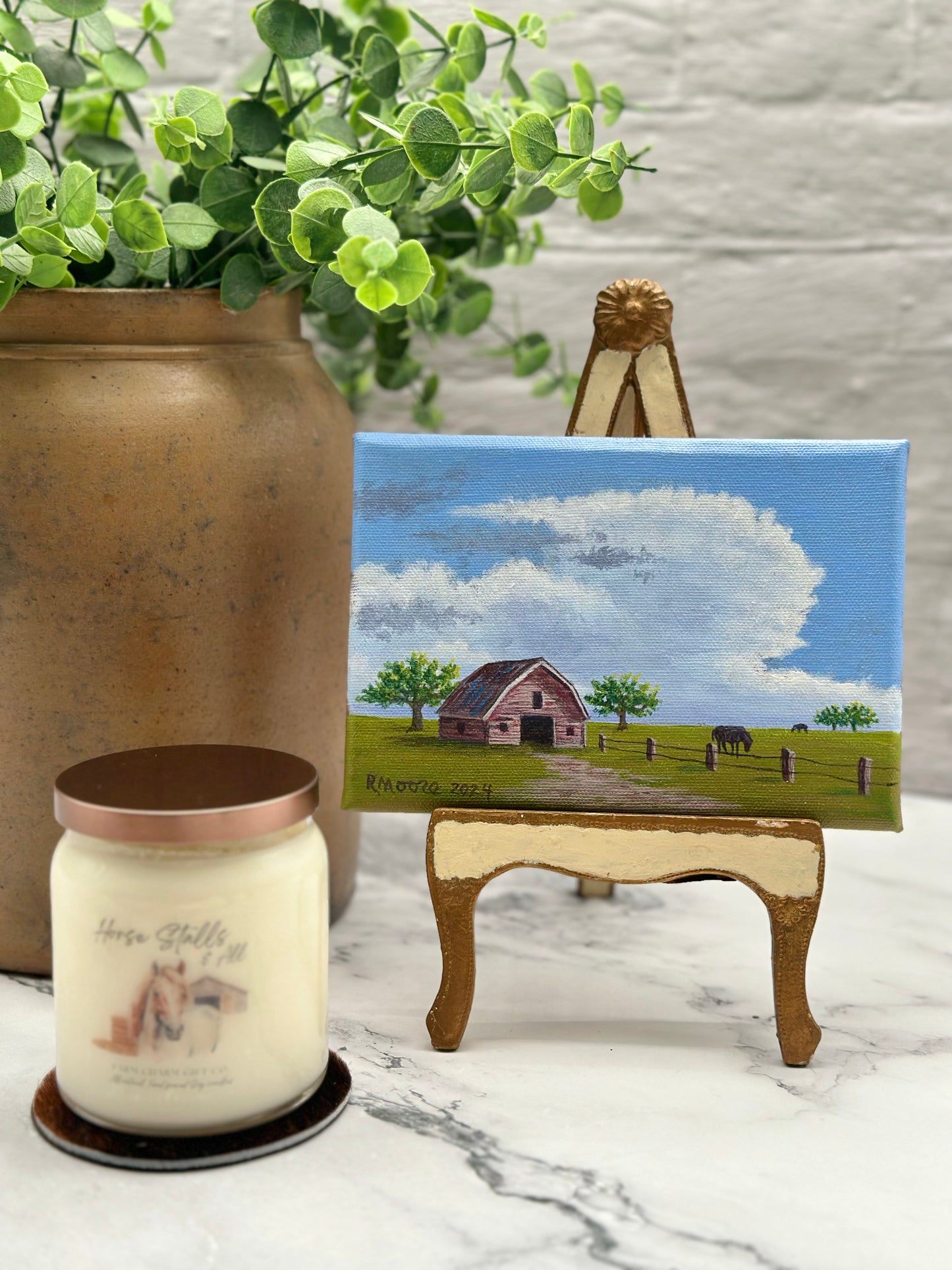 5”x7” Little Red Barn Painting