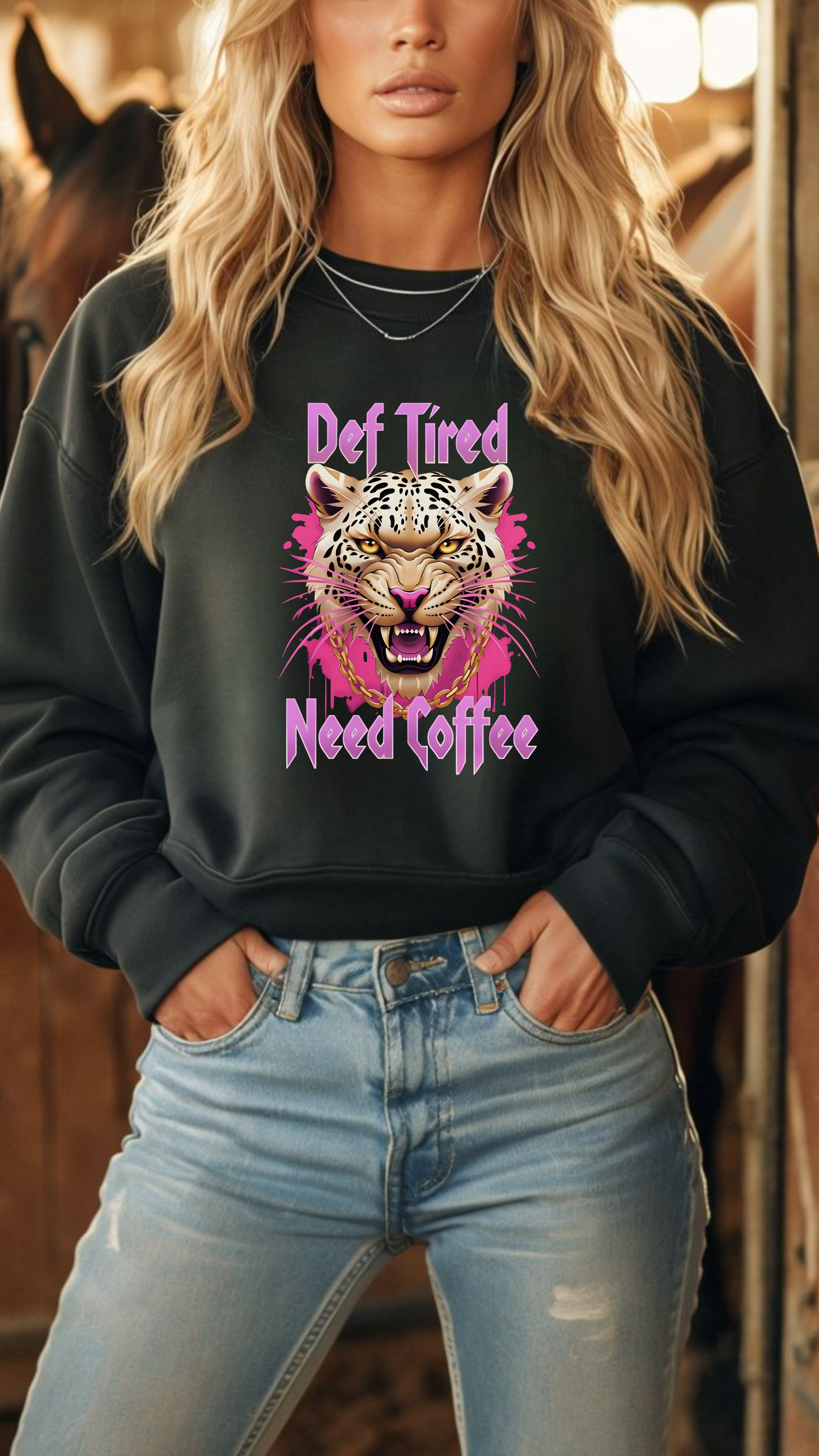 Def Tired Need Coffee DTF Print