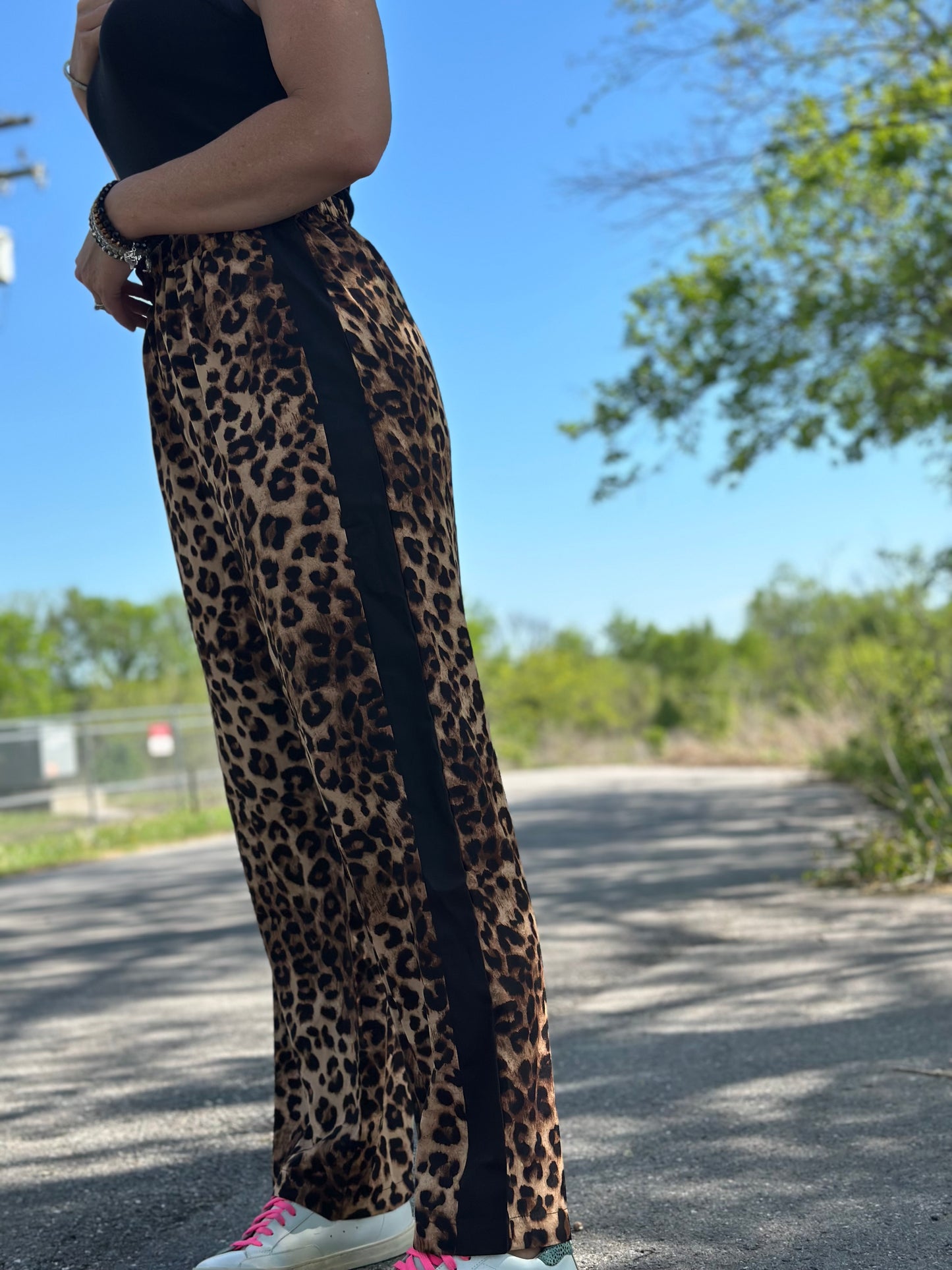 Wide Leg Leopard Pants