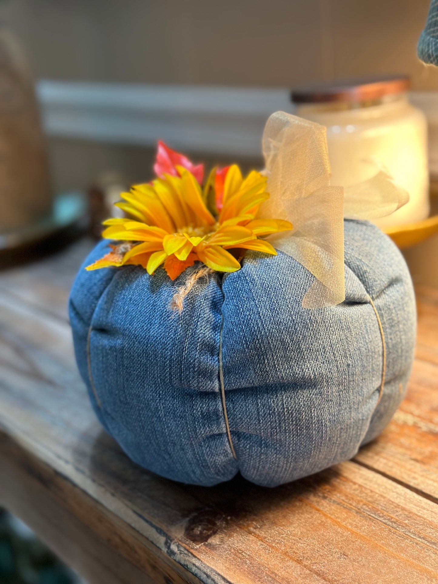 Large Denim Pumpkin