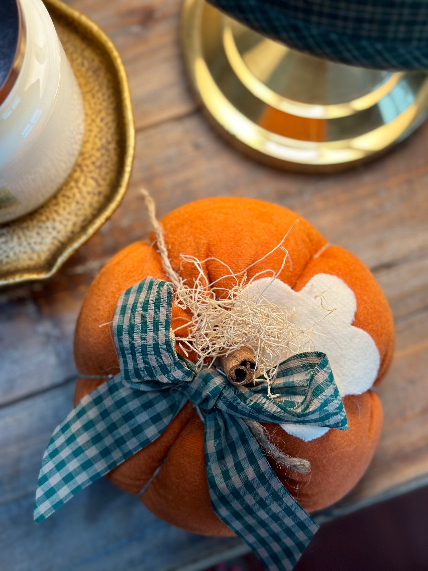 Medium Orange Plush Pumpkin