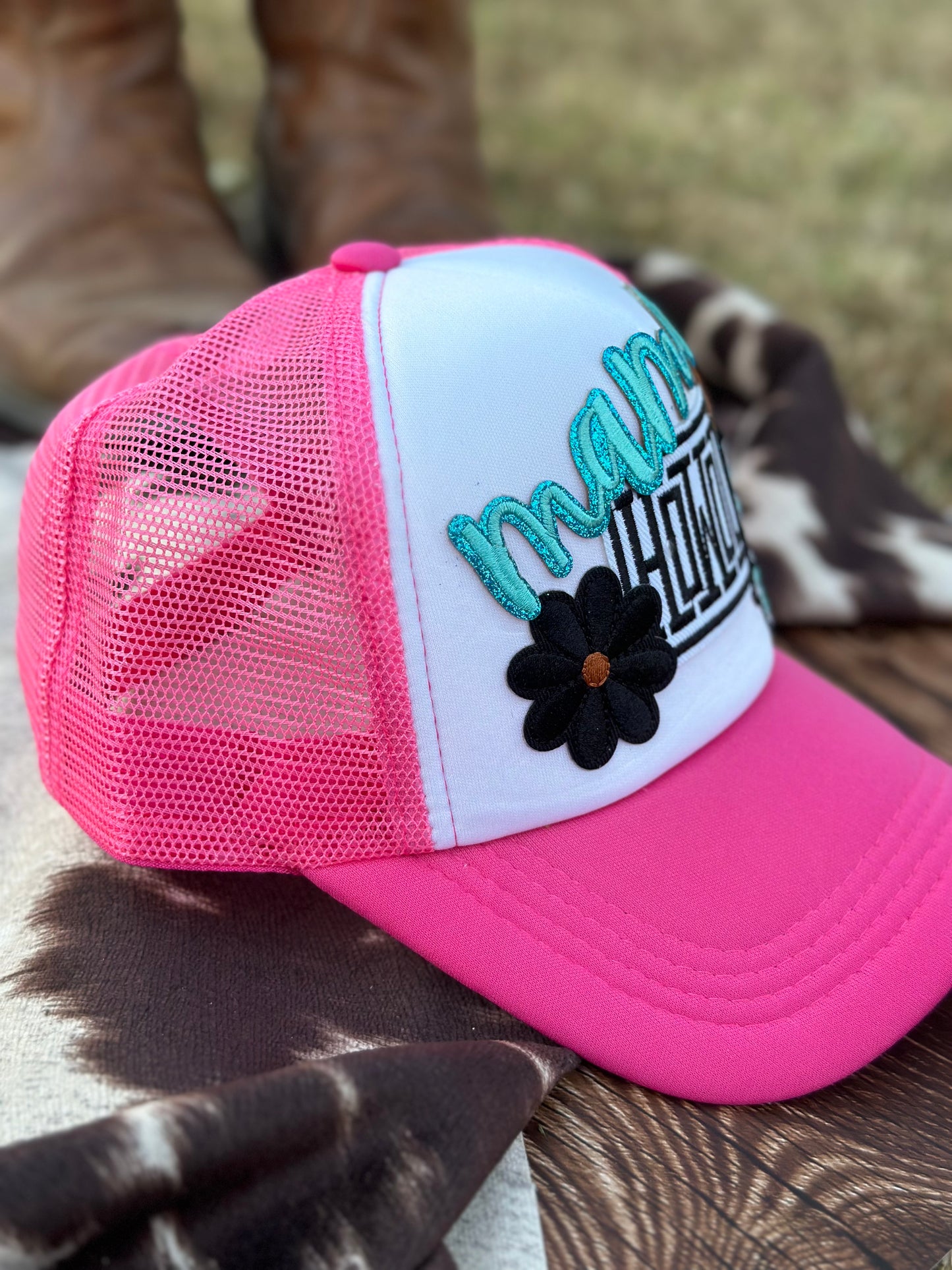 “Howdy Mama” Pink Trucker Hat - Adult Size