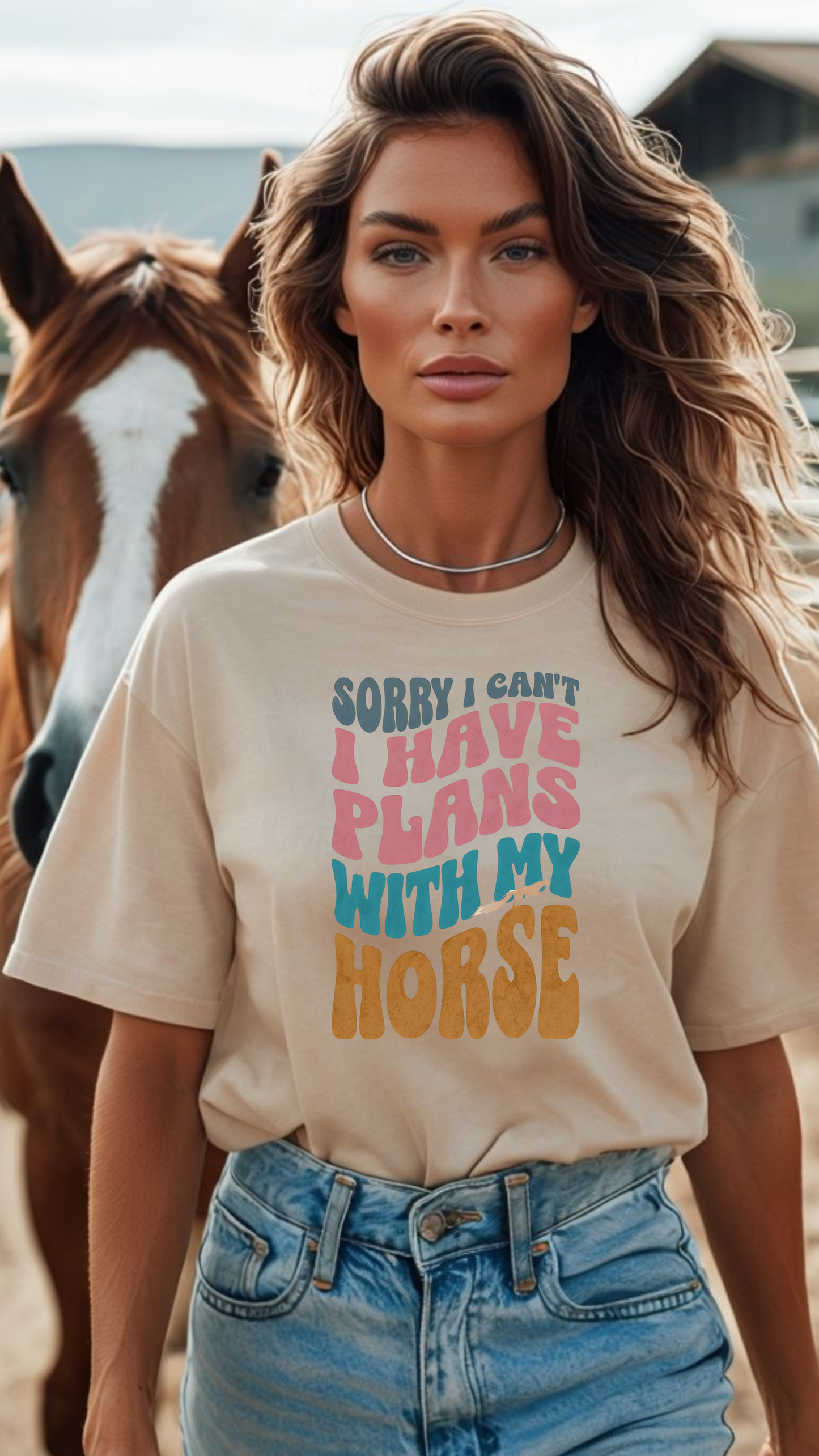 Sorry I Can't I Have Plans With My Horse DTF Print